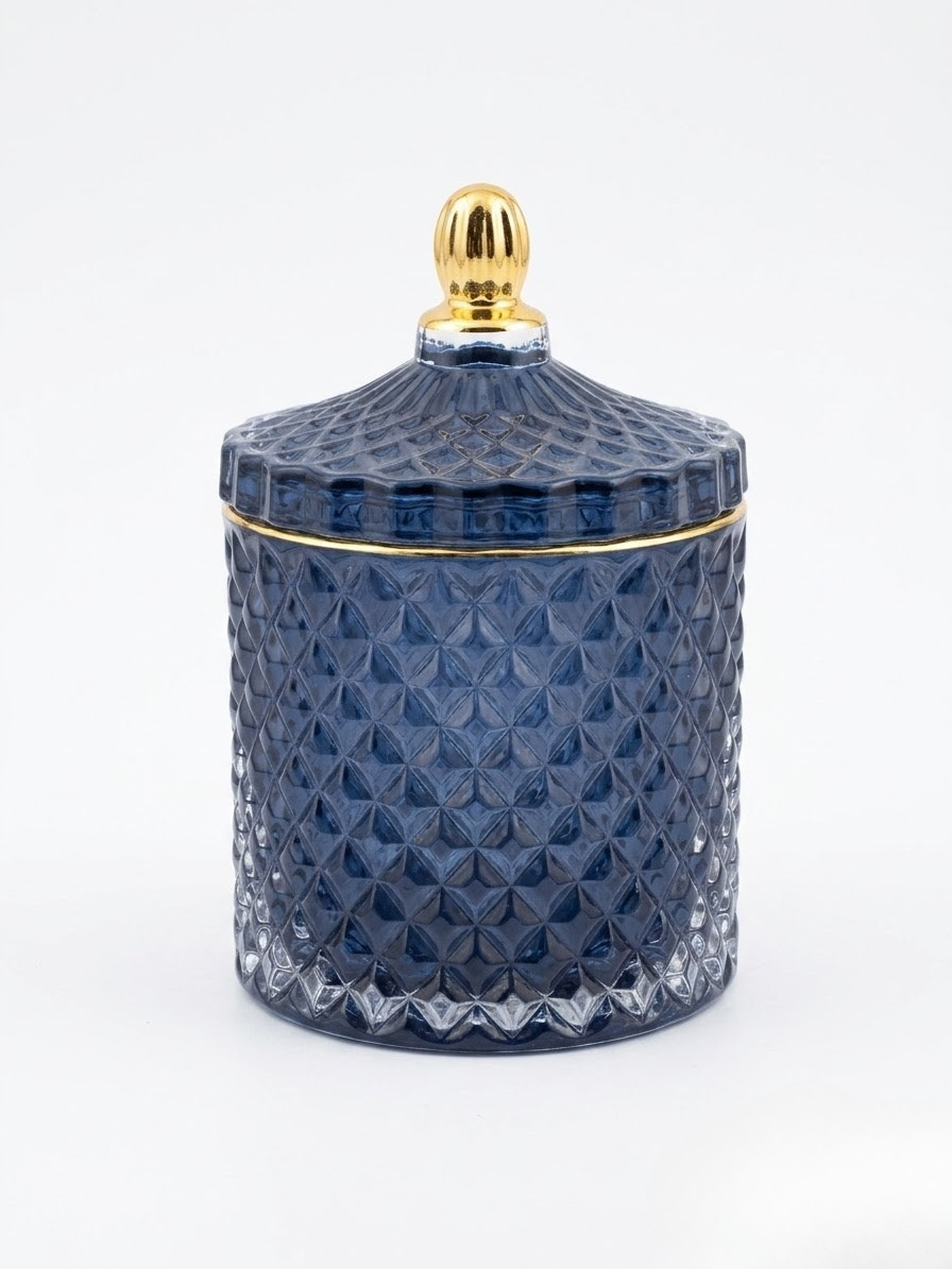 Royal Blue Diamond Geo Jar