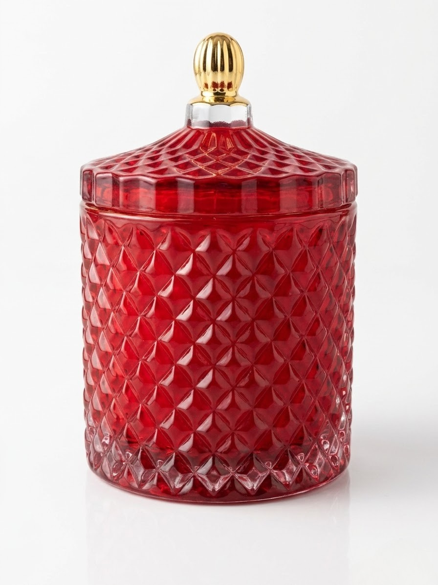 Royal Red Diamond Geo Jar